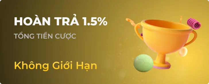 HOÀN TRẢ 1.5% Không Giới Hạn